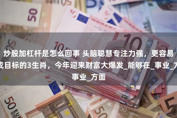 炒股加杠杆是怎么回事 头脑聪慧专注力强，更容易达成目标的3生肖，今年迎来财富大爆发_能够在_事业_方面